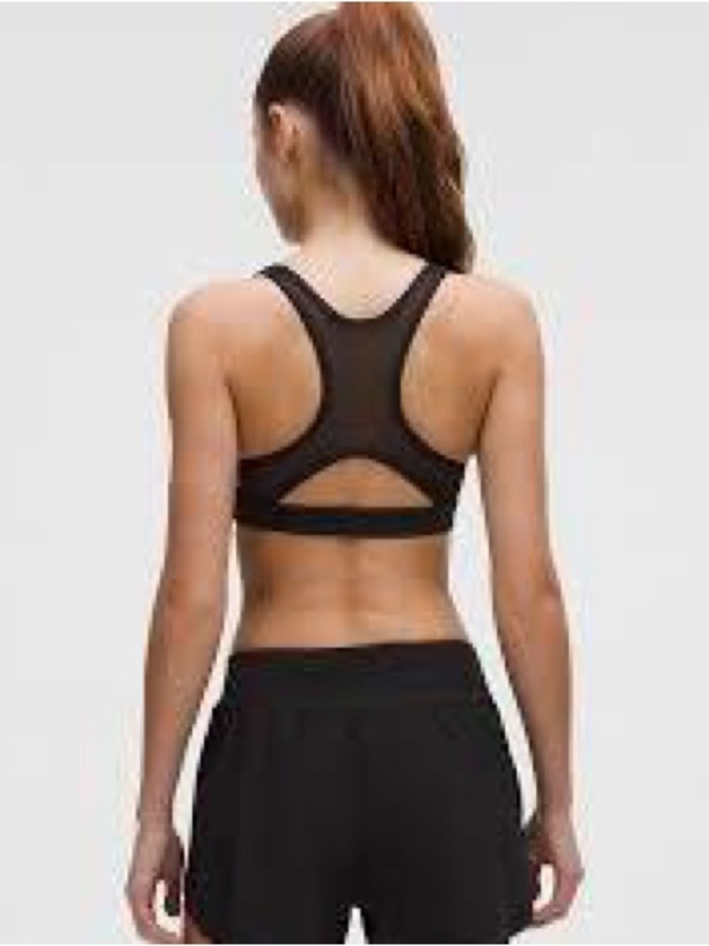 Lululemon Black Mesh Racerback Sports Bra Size 10